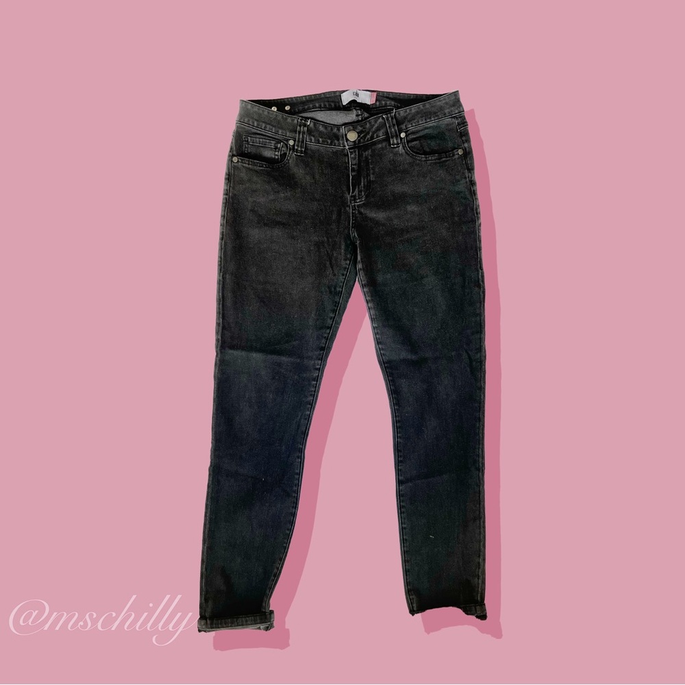 Cabi Pitch Super Skinny Jeans Denim Pants Ankle Black Gray 3044 Sz 10